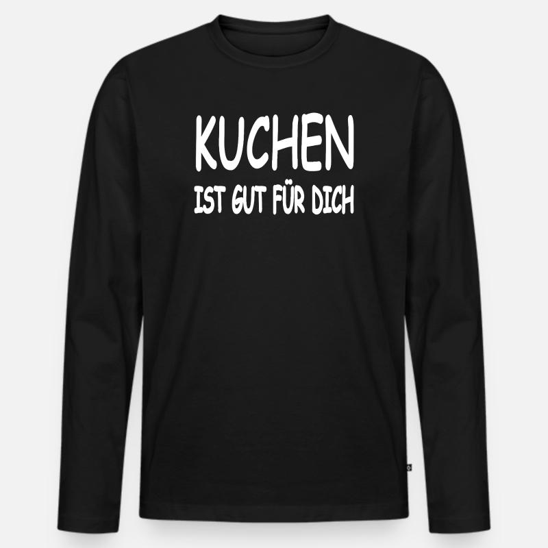 Kuchen - Männer Premium Bio Langarmshirt - Schwarz