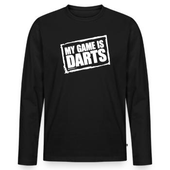 Sweat à capuche et t-shirt amusants de fléchettes pour les vrais fans de fléchettes - T-shirt manches longues Premium bio Homme - noir - Devant - Nico (187cm)