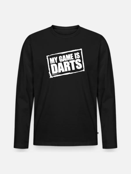Darts Fun-hettegenser og -skjorte for ekte dartfans - Premium økologisk langermet T-skjorte for menn - svart