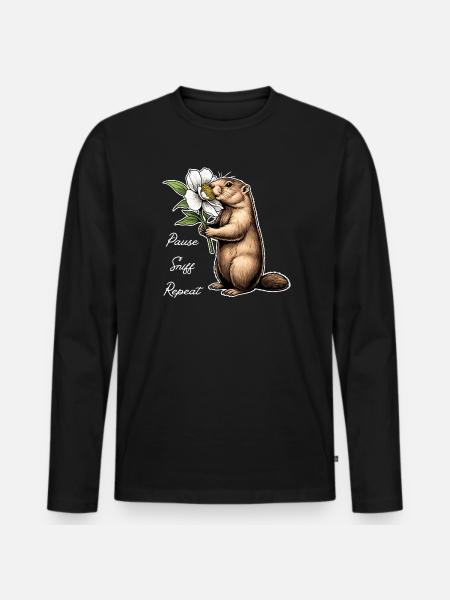 Marmot : Vas-y, renifle, continue - T-shirt manches longues Premium bio Homme - noir