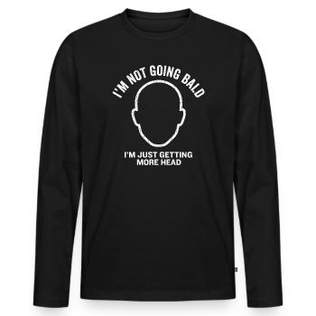 Blague drôle sur la tête chauve Encore plus d’humour sur la tête - T-shirt manches longues Premium bio Homme - noir - Devant - Nico (187cm)