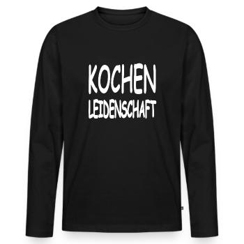 Cuire - T-shirt manches longues Premium bio Homme - noir - Devant - Nico (187cm)