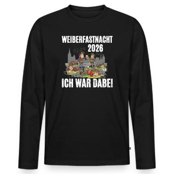 Weiberfastnacht 2026 - Männer Premium Bio Langarmshirt - Schwarz - Vorne - Nico (187cm)