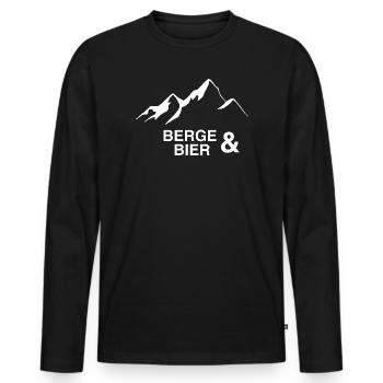 Randonnée dans les montagnes et le paysage des Beer Mountains - T-shirt manches longues Premium bio Homme - noir - Devant - Nico (187cm)