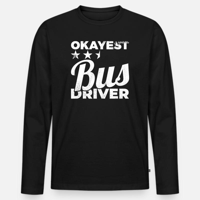 Okayest Bus Driver - Männer Premium Bio Langarmshirt - Schwarz