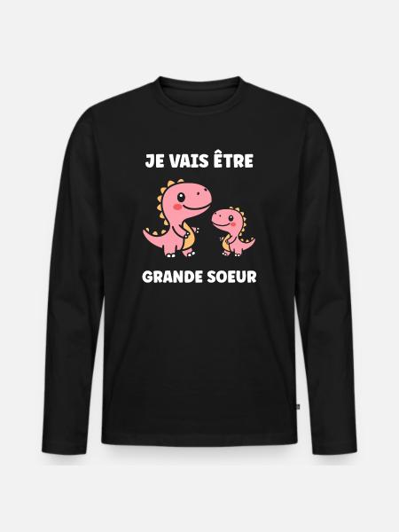 Jeg skal være storesøster - Premium økologisk langærmet T-shirt til mænd - sort