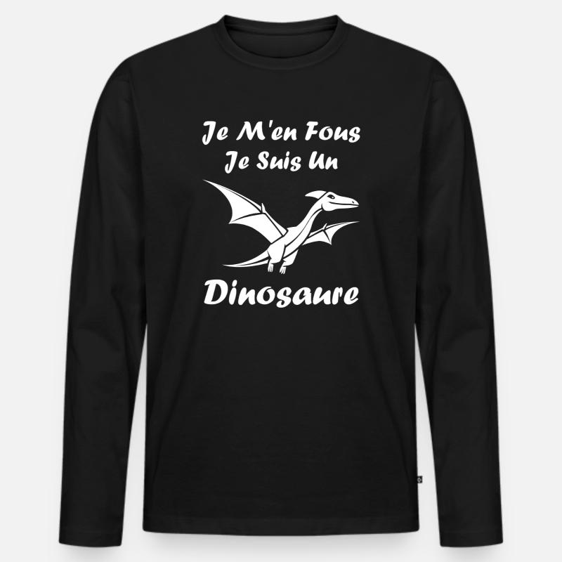 Luftdinosaurier-Haltung - Männer Premium Bio Langarmshirt - Schwarz