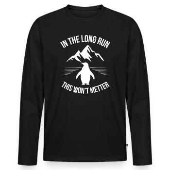 Minimalist message with a contemplative tone - Men's Premium Organic Long Sleeve Shirt - black - Front - Nico (187cm)