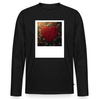 Untitled_design_2 - Men's Premium Organic Long Sleeve Shirt - black - Front - Nico (187cm)