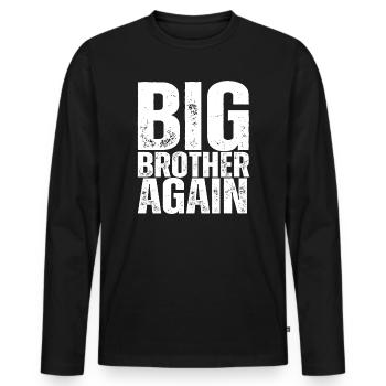 BIG_BROTHER_AGAIN - Men's Premium Organic Long Sleeve Shirt - black - Front - Nico (187cm)