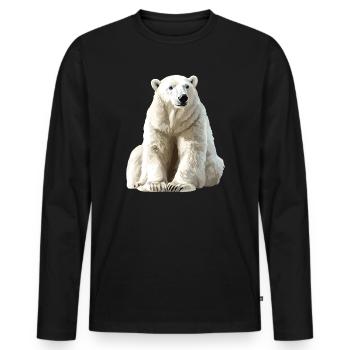 Polarbär im Eislicht - Men's Premium Organic Long Sleeve Shirt - black - Front - Nico (187cm)