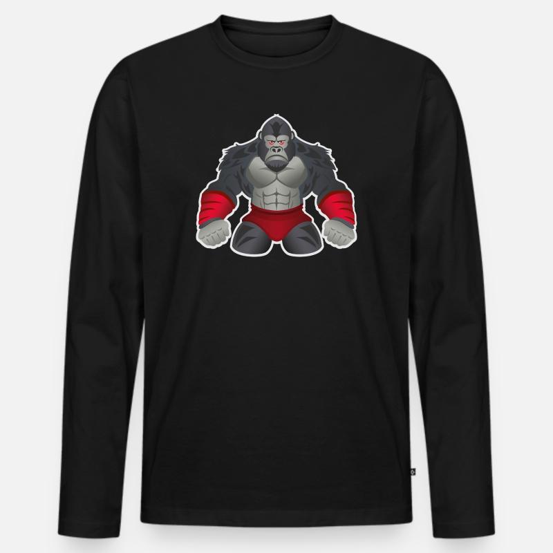 Gorilla BJJ - Männer Premium Bio Langarmshirt - Schwarz