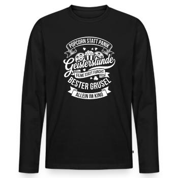 Witching hour in the cinema - Men's Premium Organic Long Sleeve Shirt - black - Front - Nico (187cm)