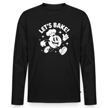 Motif de plaisir en pâtisserie - T-shirt manches longues Premium bio Homme - noir - Devant - Nico (187cm)