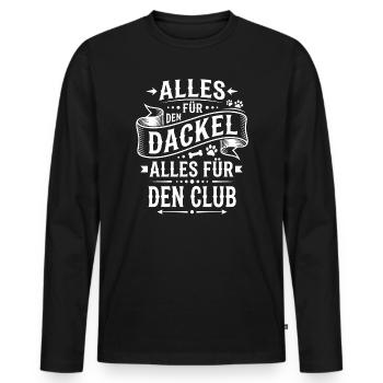 Everything for the Dachshund Club - Men's Premium Organic Long Sleeve Shirt - black - Front - Nico (187cm)
