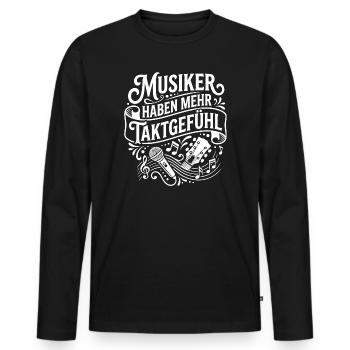 Les musiciens ont plus de diplomatie - T-shirt manches longues Premium bio Homme - noir - Devant - Nico (187cm)