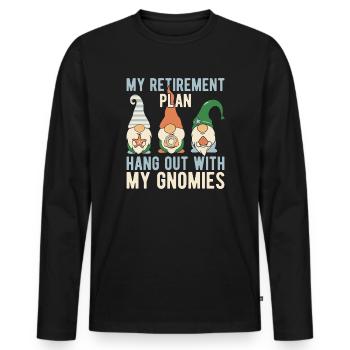 Garden Gnome Costume My Plan Hang Out With Gnomies - Männer Premium Bio Langarmshirt - Schwarz - Vorne - Nico (187cm)