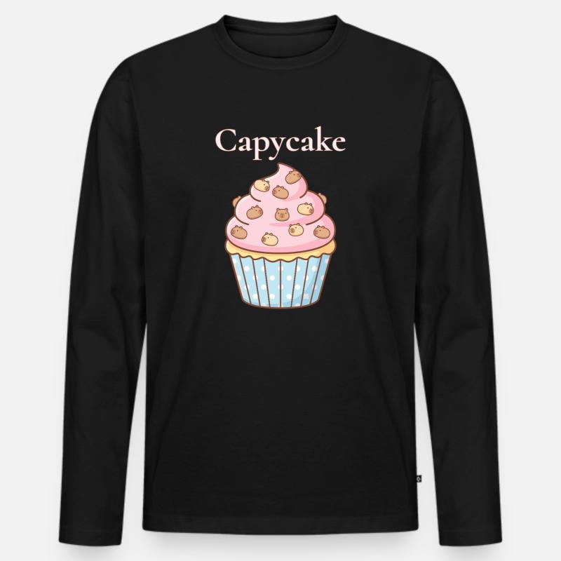 Capycake Cupcake mit Capybara Sprinkles - Männer Premium Bio Langarmshirt - Schwarz