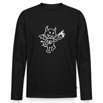 Démon de Feu avec Boule de Feu - Démon - T-shirt manches longues Premium bio Homme - noir - Devant - Nico (187cm)