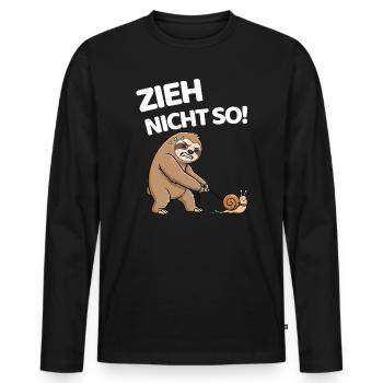 Don't pull so sloth with snail - Men's Premium Organic Long Sleeve Shirt - black - Front - Nico (187cm)