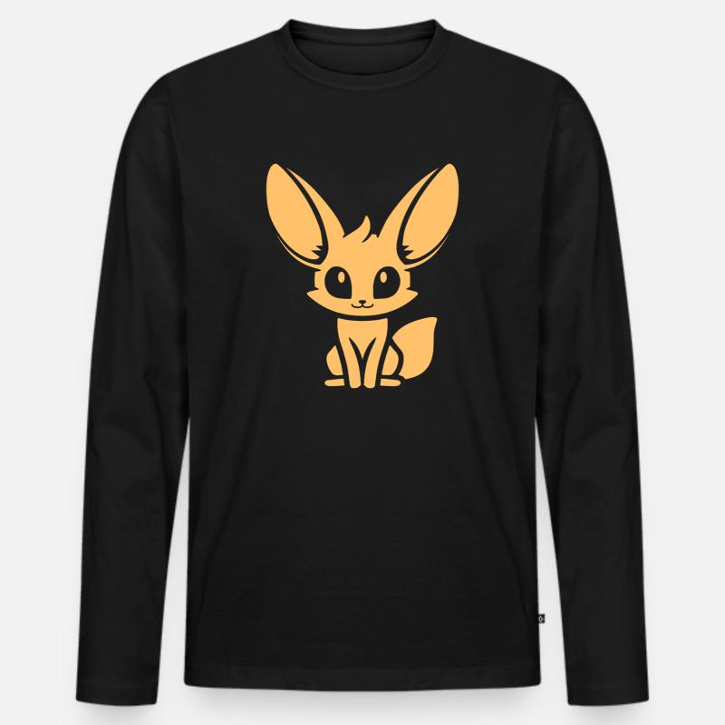 Fennek - Männer Premium Bio Langarmshirt - Schwarz