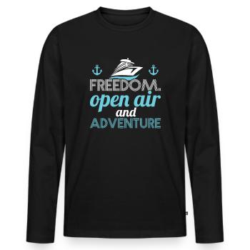 Freedom Open Air Adventure - Men's Premium Organic Long Sleeve Shirt - black - Front - Nico (187cm)