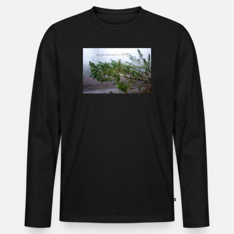 fabiolous world Regenzeit - Männer Premium Bio Langarmshirt - Schwarz