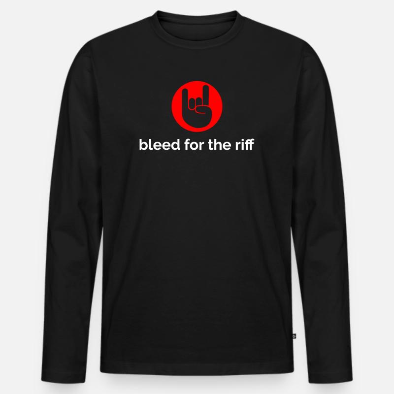 Bleed For The Riff red/white - Männer Premium Bio Langarmshirt - Schwarz