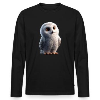 Chouette blanche Chouette Chouette Chouette Chouette Chouette Chouette des neiges - T-shirt manches longues Premium bio Homme - noir - Devant - Nico (187cm)