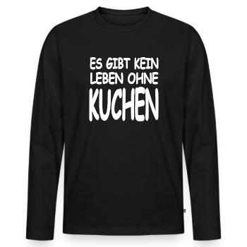 Gâteau - T-shirt manches longues Premium bio Homme - noir - Devant - Nico (187cm)