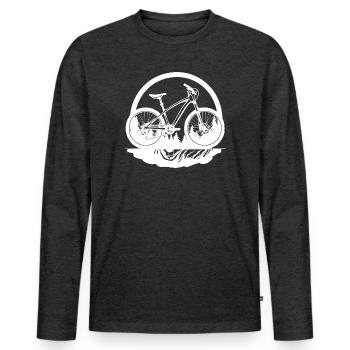 Mountainbiken - Männer Premium Bio Langarmshirt - Anthrazit meliert - Vorne - Nico (187cm)