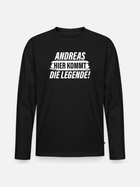 Andreas Here comes the legend - Men's Premium Organic Long Sleeve Shirt - black