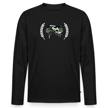 camouflage gaming - Männer Premium Bio Langarmshirt - Schwarz - Vorne - Nico (187cm)