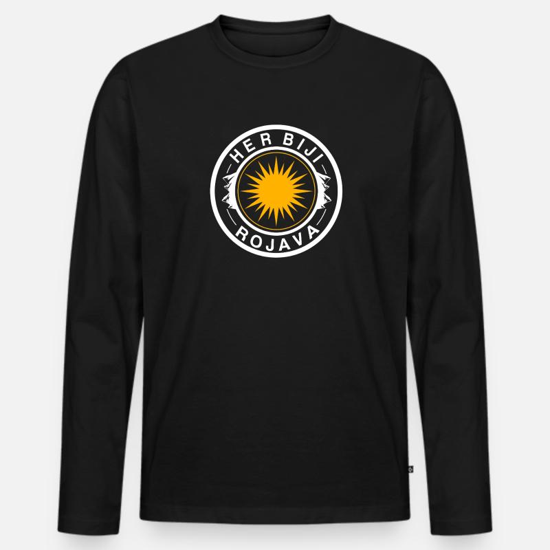 Rojava - Männer Premium Bio Langarmshirt - Schwarz