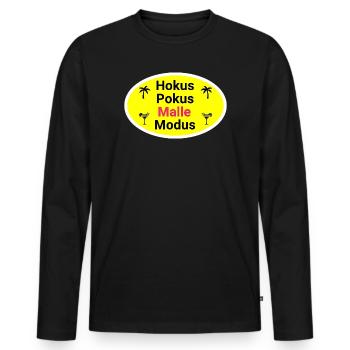 Hocus Pocus Malle Mode Tropical Mallorca - Men's Premium Organic Long Sleeve Shirt - black - Front - Nico (187cm)