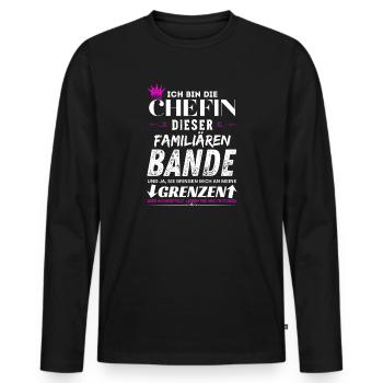 Chefin dieser Familiären Bande Chefin Geschenke - T-shirt manches longues Premium bio Homme - noir - Devant - Nico (187cm)