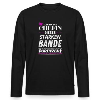 Chefin dieser Starken Bande Chefin Geschenke - T-shirt manches longues Premium bio Homme - noir - Devant - Nico (187cm)