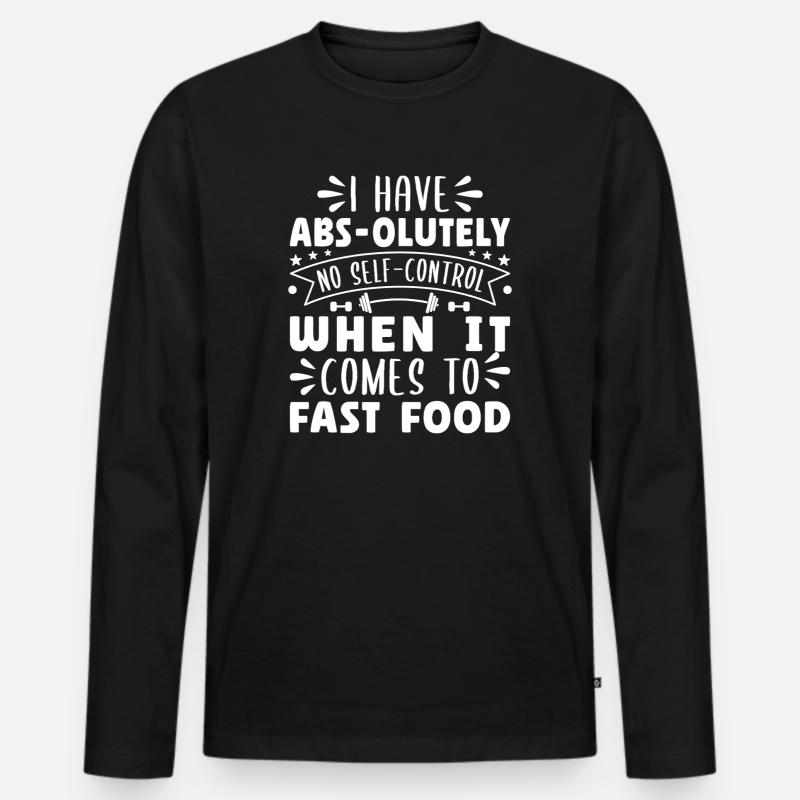 Gym Junkies AbS-Olutely No SelfControl - Männer Premium Bio Langarmshirt - Schwarz