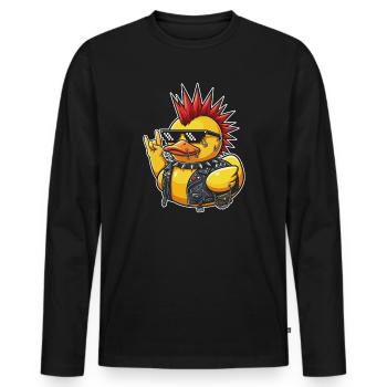 Punkente with spike sunglasses - Men's Premium Organic Long Sleeve Shirt - black - Front - Nico (187cm)