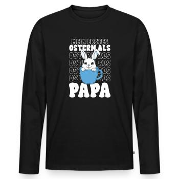 Osterhase im Becher Papa - Männer Premium Bio Langarmshirt - Schwarz - Vorne - Nico (187cm)