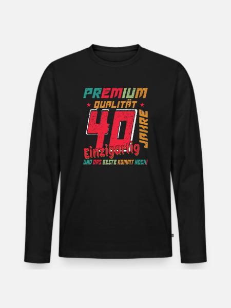 40 Years Anniversary Premium - Men's Premium Organic Long Sleeve Shirt - black