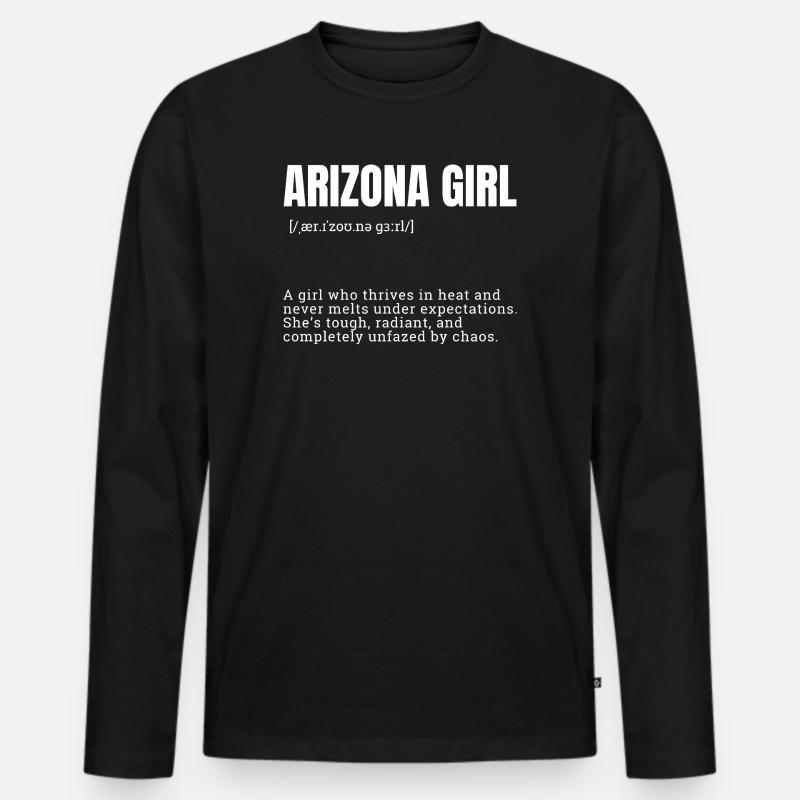 Arizona Hitzeheldin - Männer Premium Bio Langarmshirt - Schwarz