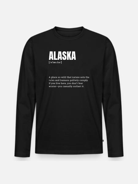 Alaska Wilderness Lettering - Men's Premium Organic Long Sleeve Shirt - black