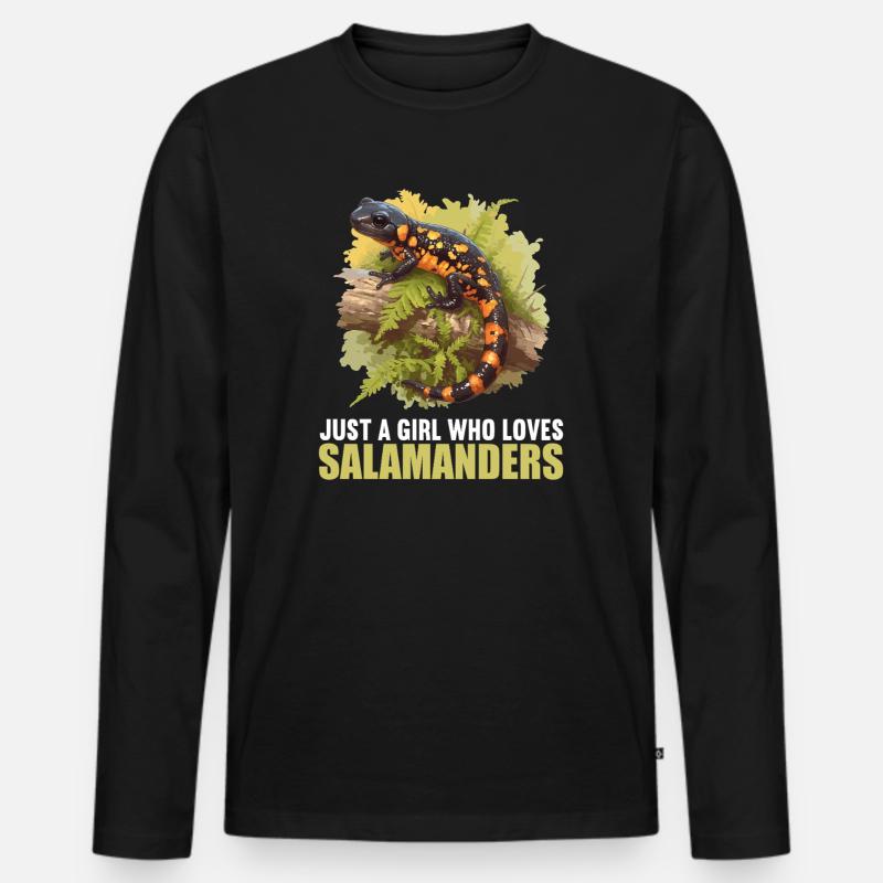 Feuersalamander Salamander - Männer Premium Bio Langarmshirt - Schwarz