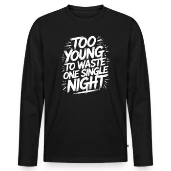 Statement design for night owls - Men's Premium Organic Long Sleeve Shirt - black - Front - Nico (187cm)