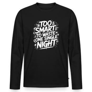 Statement design for night owls - Men's Premium Organic Long Sleeve Shirt - black - Front - Nico (187cm)