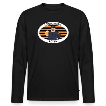 Soldering Digga Police Cartoon - Men's Premium Organic Long Sleeve Shirt - black - Front - Nico (187cm)