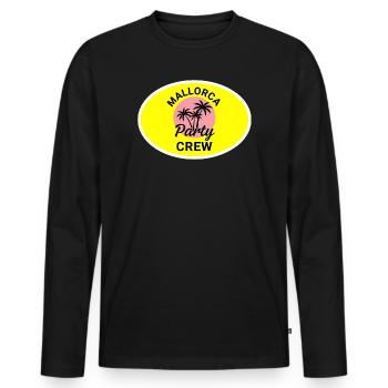 Équipe de fête à Majorque Palmiers néon - T-shirt manches longues Premium bio Homme - noir - Devant - Nico (187cm)