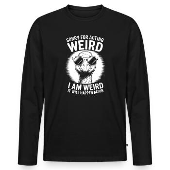 Expressions bizarres, blagues, drôle, cadeau bizarre - T-shirt manches longues Premium bio Homme - noir - Devant - Nico (187cm)