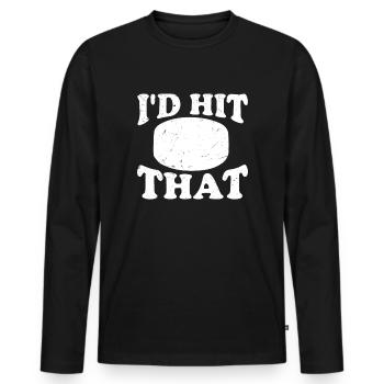 Je frapperais ça - T-shirt manches longues Premium bio Homme - noir - Devant - Nico (187cm)